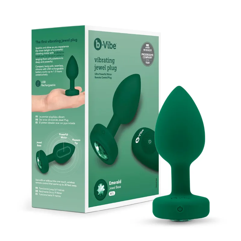 b-Vibe Vibrating Jewel Plug M/L by b-Vibe - alternate angle view 2